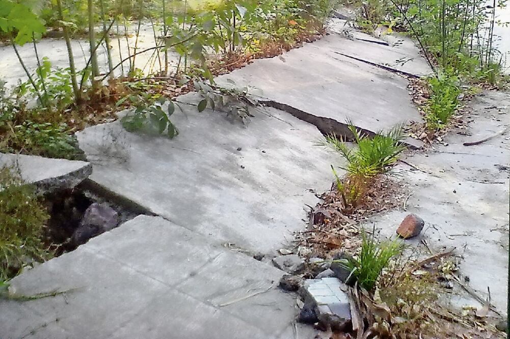 Falla geológica que corre debajo del Deportivo “La Cascada”, en Iztapalapa (DOCTOR FAUSTINO JUÁREZ SÁNCHEZ)