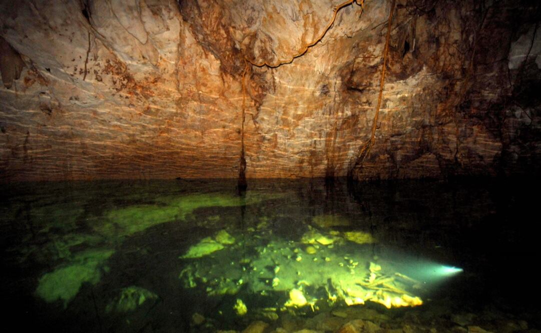 Imagen ilustrativa en la que se observa un cenote o depósito maya de agua en la región de Homun, estado de Yucatán. Foto: EFE/Jacinto Kanek