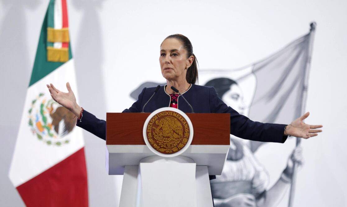 La presidenta Claudia Sheinbaum en la mañanera del 29 de abril de 2025. Foto: Diego Simón Sánchez/EL UNIVERSAL