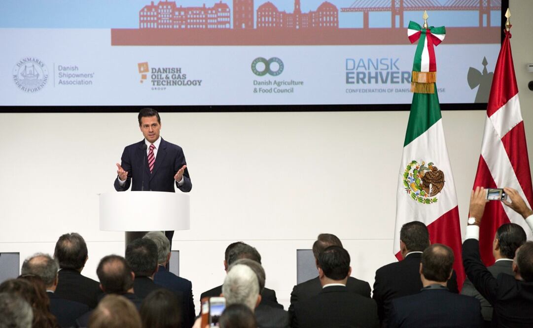 President Peña Nieto said that Mexico's trade with Denmark reached almost 600 million euros and that there are more than 200 companies with Danish capital operating in Mexico. (Photo: Taken from presidencia.gob.mx)    