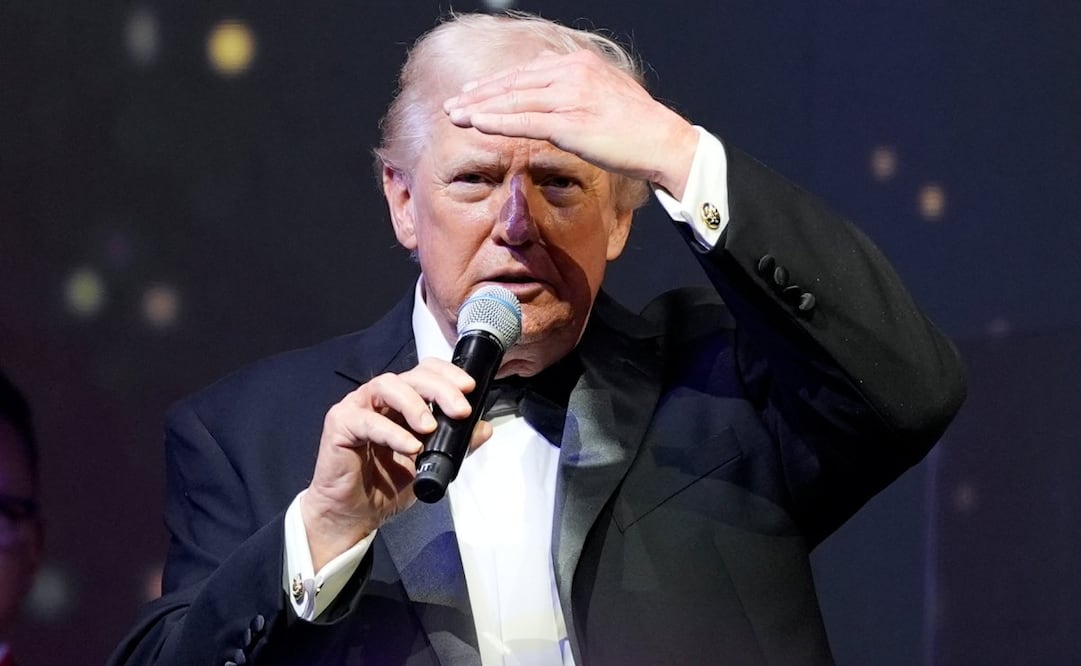 El presidente Donald Trump habla en una celebración de Nochevieja en su club Mar-a-Lago, el miércoles 31 de diciembre de 2025, en Palm Beach, Florida. Foto: AP