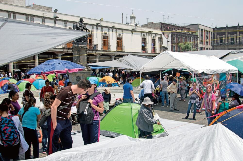 En el Centro Histórico hay principalmente docentes de Oaxaca, Guerrero, Michoacán y Chiapas (GALO CASAS. CUARTOSCURO)