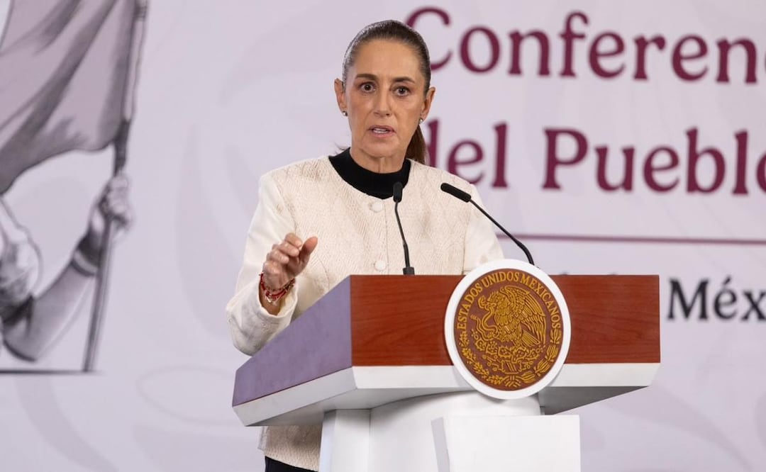 Presidenta Claudia Sheinbaum durante “La Mañanera del Pueblo” desde Palacio Nacional (31/07/2026). Foto: Hugo Salvador / EL UNIVERSAL