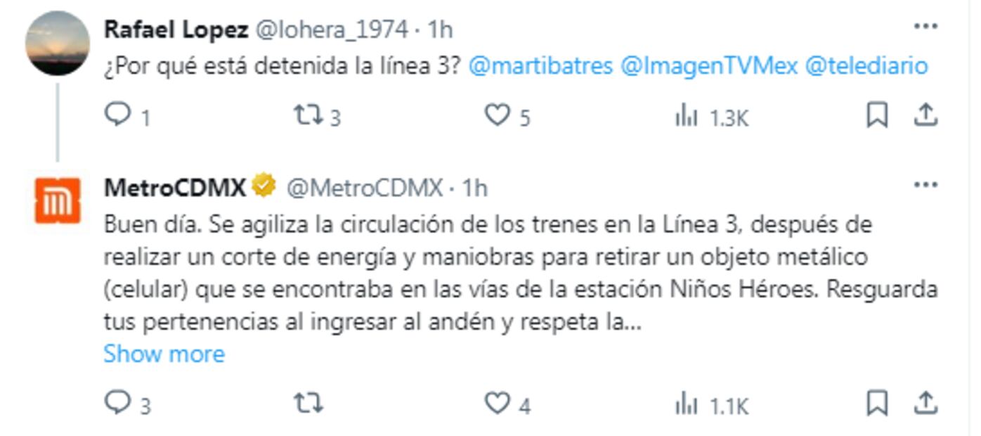 Línea 3 del Metro. Foto: Especial