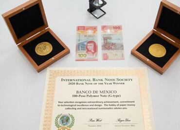 Banxico recibe premio por billete de 100 pesos, "el mejor de 2020"