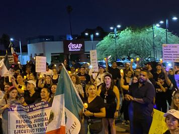 Protestan jueces y magistrados frente al congreso de Sonora en contra la Reforma Judicial