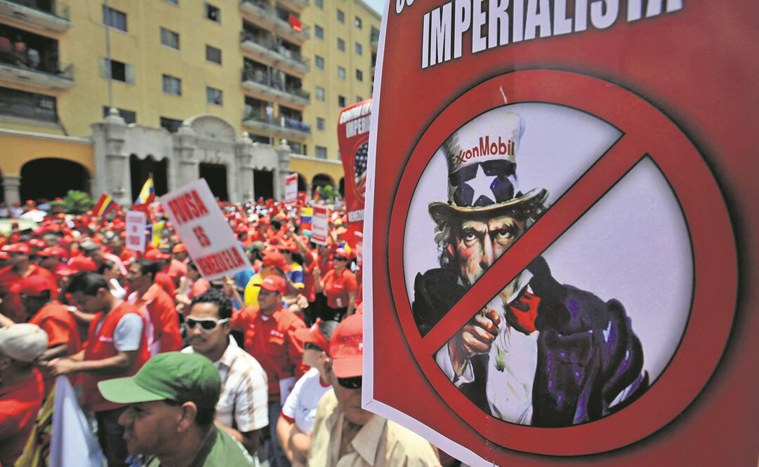 Manifestación contra las sanciones estadounidenses a la petrolera PDVSA, en 2011.Foto: Archivo/AFP