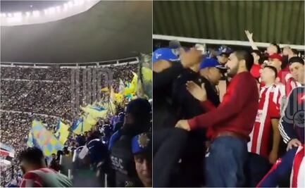Barras de América y Chivas chocan dentro del Estadio Azteca durante el Clásico Nacional