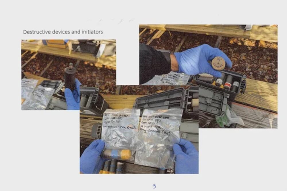 El FBI descubrió más de 150 bombas de fabricación casera en una granja en el estado de Virginia. FOTO: FBI