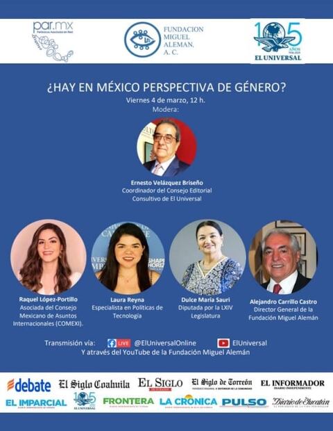¿Hay en México perspectiva de género?, sigue el foro en EL UNIVERSAL