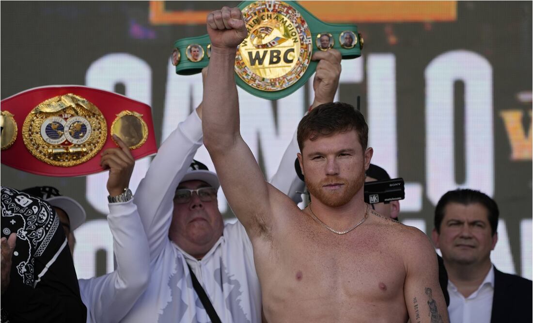 El boxeador mexicano en el pesaje de la última pelea con Golovkin / Foto: AP