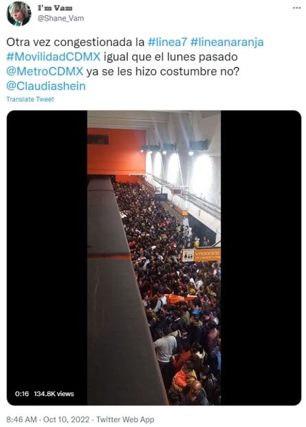 Gran afluencia de usuarios, razón del atraso en servicio de Línea 7, afirma STC Metro