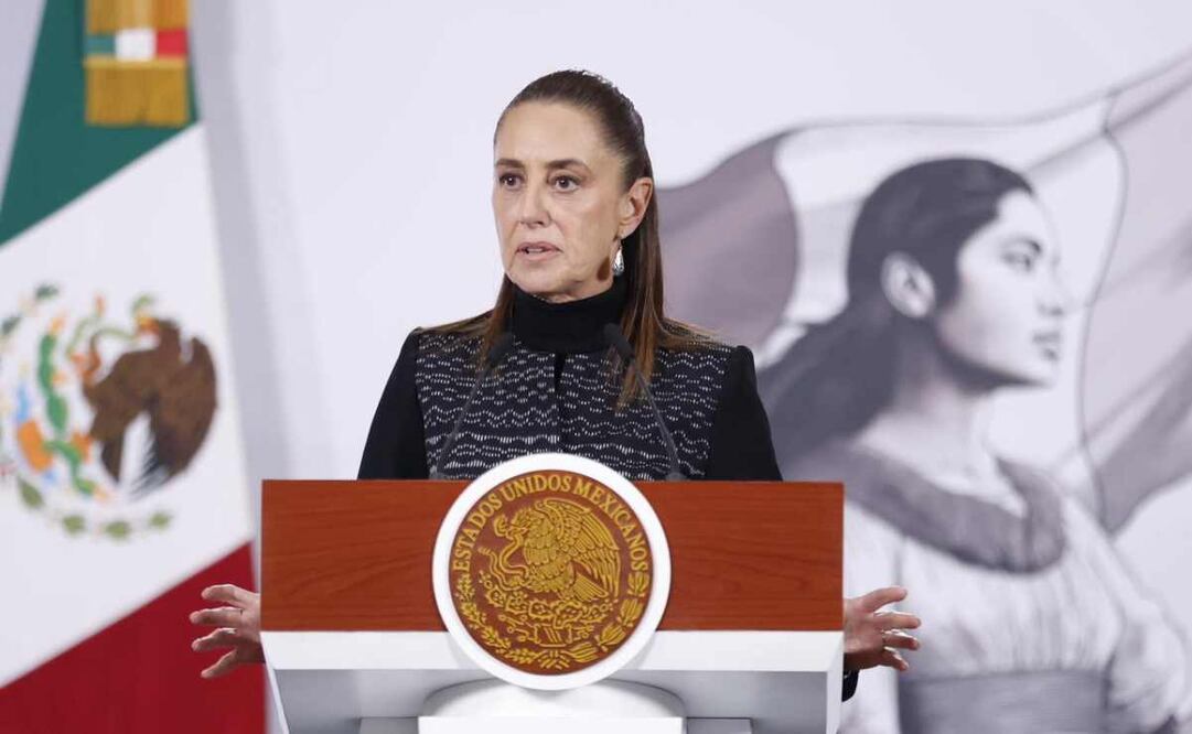 La presidenta Claudia Sheinbaum durante la mañanera del 26 de enero del 2026. Foto: Diego Simón / EL UNIVERSAL