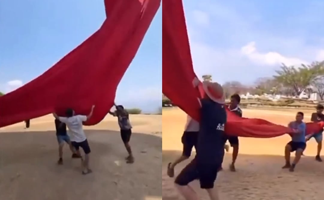 Influencers desatan indignación tras manipular Bandera Monumental de Iguala. Foto: Captura de video