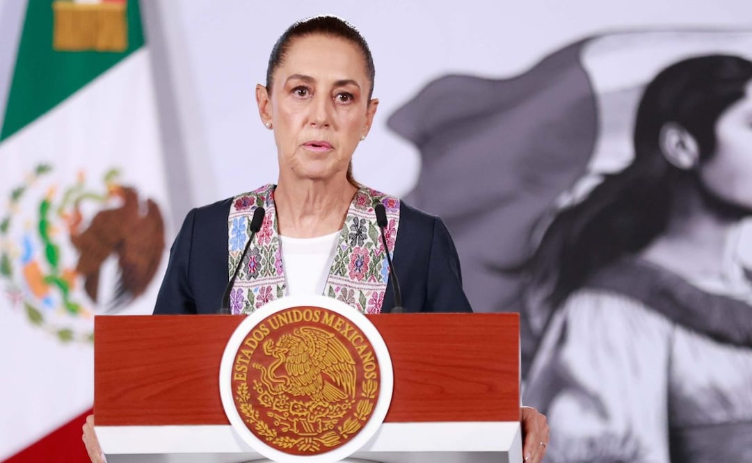 La presidenta Claudia Sheinbaum en la “Mañanera del Pueblo” del 2 de julio de 2026 en Palacio Nacional. Foto: Diego Simón Sánchez/ EL UNIVERSAL