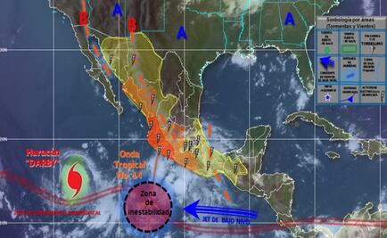 Prevalecerán lluvias durante la noche en el país