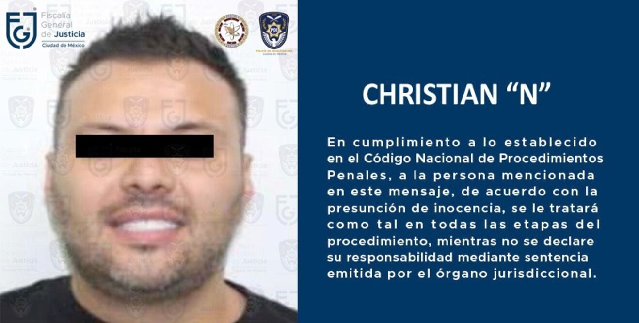 La Fiscalía General de Justicia (FGJ) dio a conocer la detención de Christian Rogelio “N” alias “Harry”, integrante del Cártel Jalisco Nueva Generación (CJNG). Foto: especial