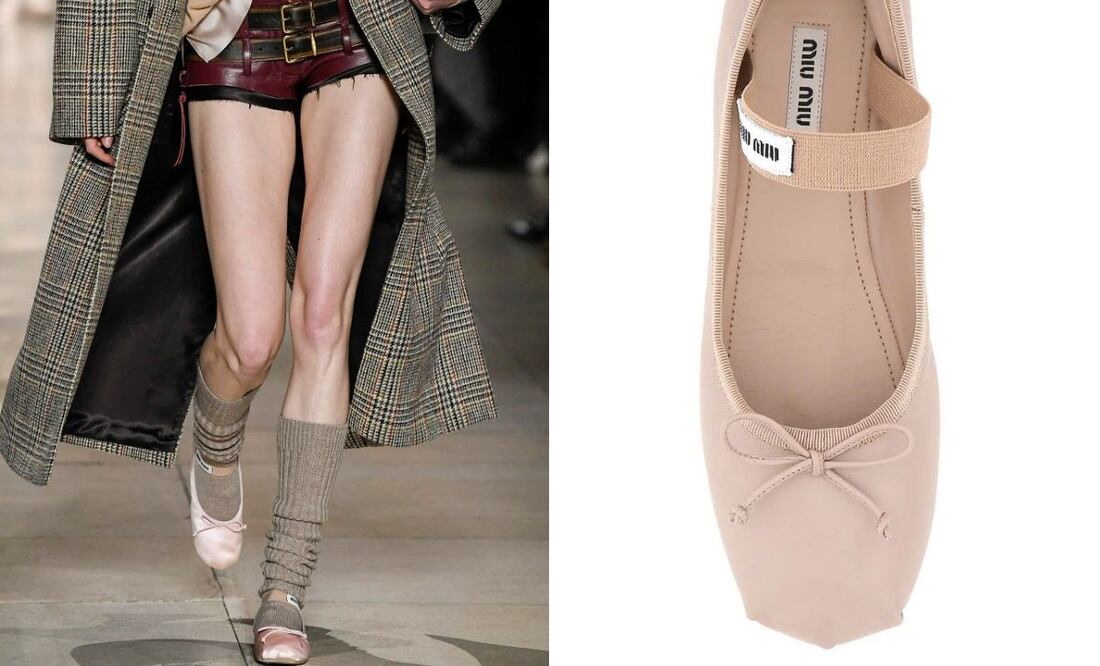 La bailarina es un calzado muy versátil de estilo romántico / Fotos: Miu Miu