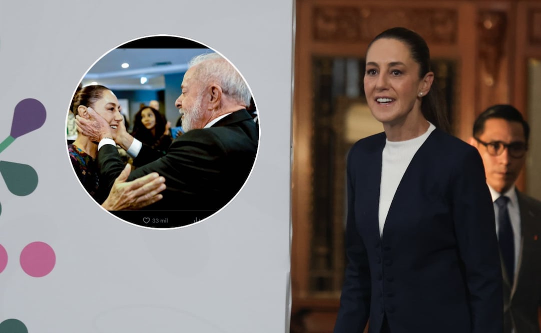 Claudia Sheinbaum Pardo habló sobre la forma en que la saludó el presidente brasileño Luiz Inacio Lula da Silva. Foto: Carlos Mejía y captura de pantalla / EL UNIVERSAL