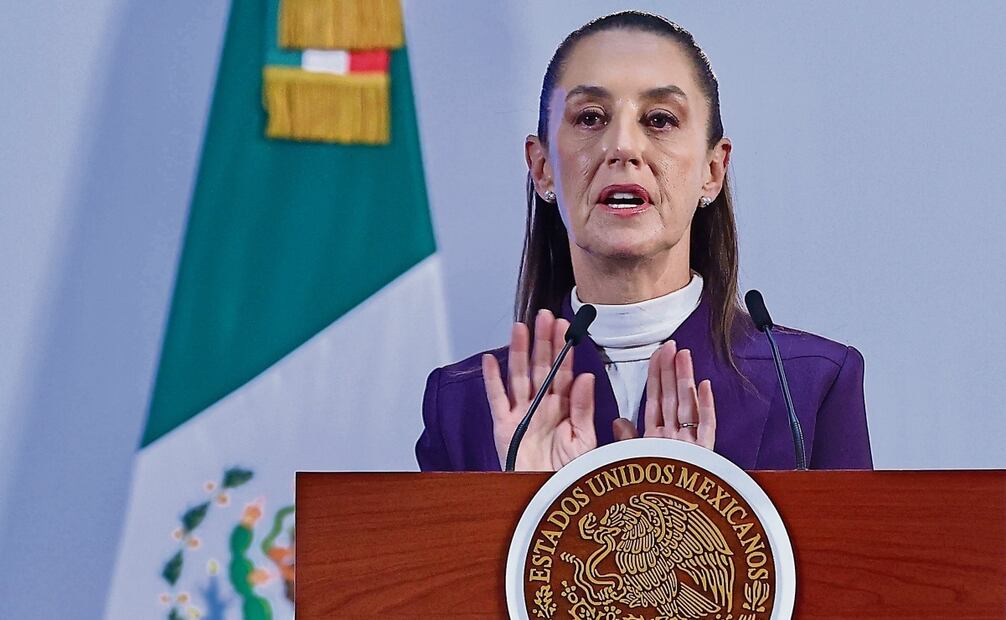 La presidenta de México, Claudia Sheinbaum, en Palacio Nacional, el lunes pasado. Fotos: Berenice Fregoso | El Universal