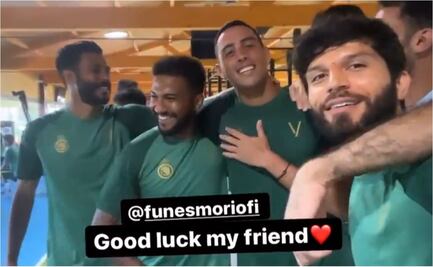 Jugadores del Al-Nassar se despiden de Ramiro Funes Mori previo a su viaje a México