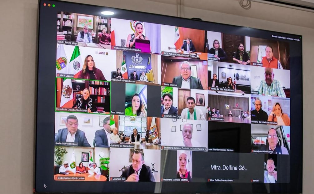 La presidenta Claudia Sheinbaum sostiene reunión virtual con gobernadores para fortalecer estrategia contra el sarampión (11/02/2026). Foto: Especial