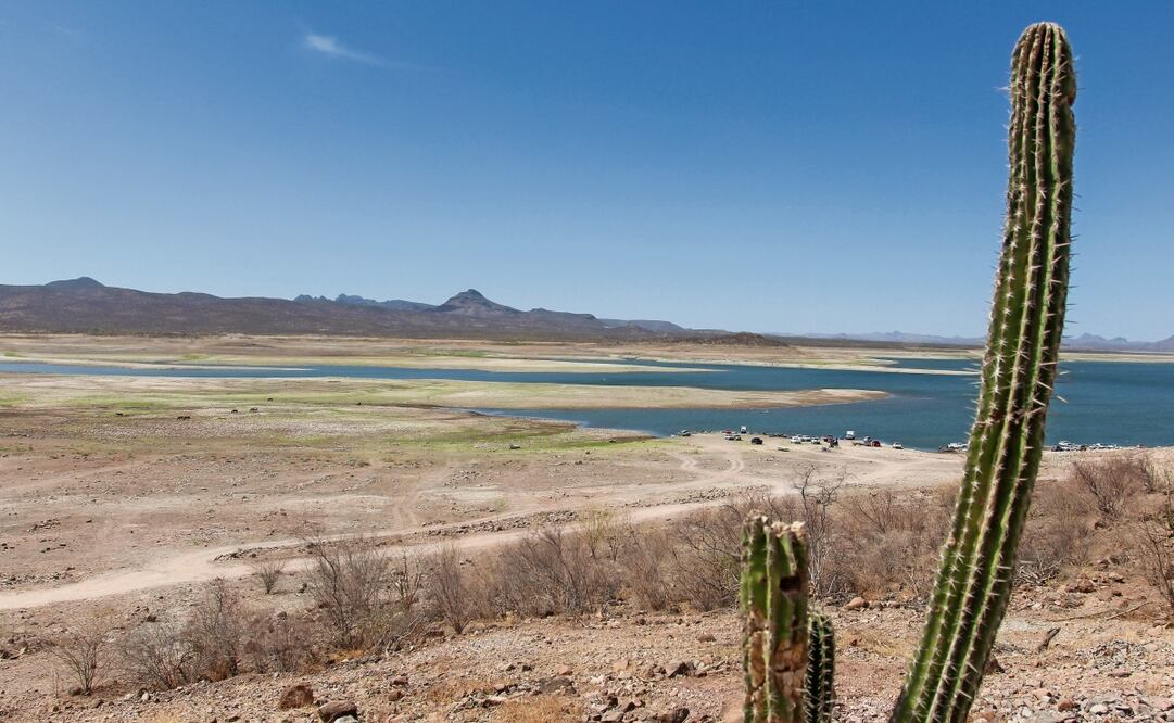La presa El Oviachic, ubicada a 40 kilómetros de Ciudad Obregón, se abastece del Río Yaqui y actualmente su capacidad de almacenamiento alcanza 15.4%. Foto: Javier Escobar / EL UNIVERSAL