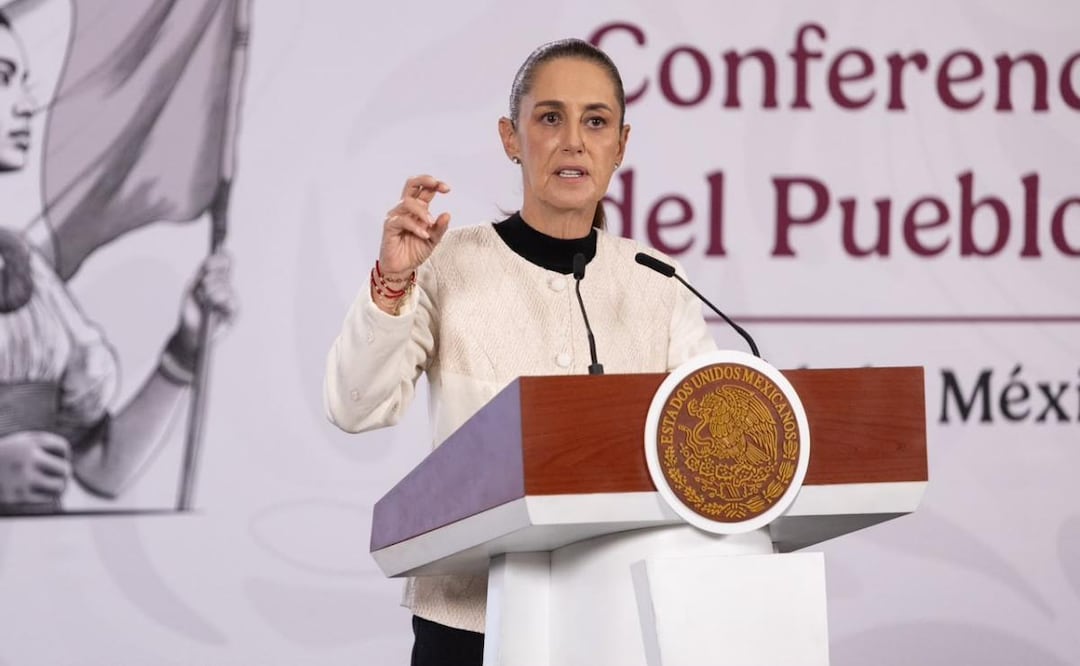 Presidenta Claudia Sheinbaum durante “La Mañanera del Pueblo” desde Palacio Nacional (31/07/2026). Foto: Hugo Salvador / EL UNIVERSAL