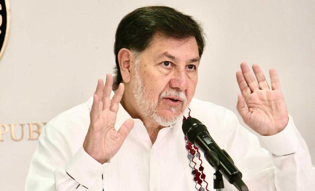 Gerardo Fernández Noroña, presidente del Senado, en rueda de prensa este 23 de abril del 2025. Foto: Especial