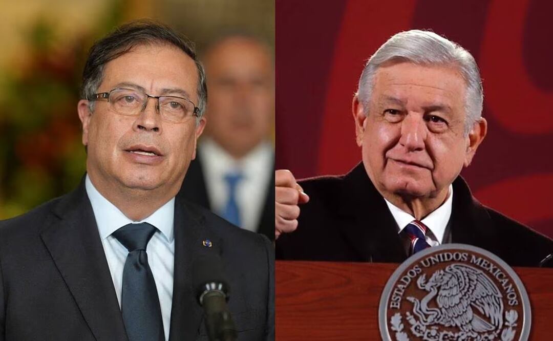 El presidente de Colombia, Gustavo Petro y el presidente mexicano Andrés Manuel López Obrador. Foto: AFP
