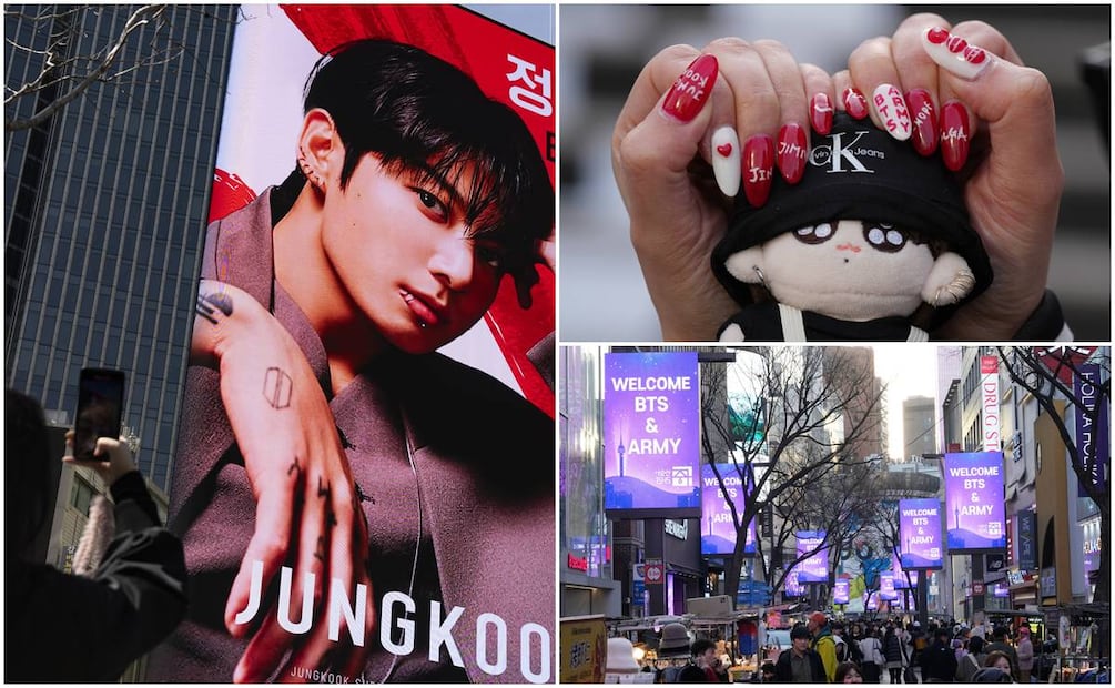 Euforia por el regreso de BTS en concierto de Seúl.
Fotos: EFE/AFP.