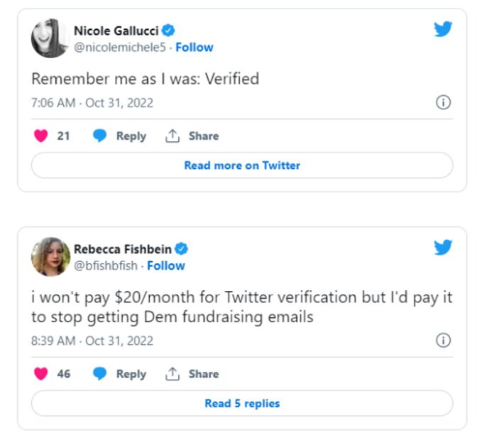 Usuarios de Twitter no quieren pagar por verificación de perfil 