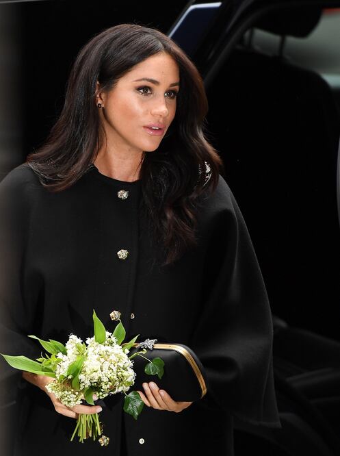 Meghan Markle lució con un look total negro. Foto: cortesía EFE