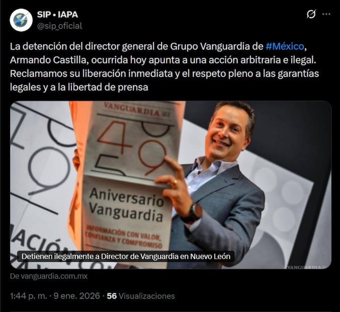 Pronunciamiento SIP. Foto: captura de pantalla