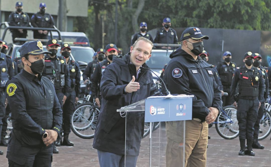 Santiago Taboada encabezó un evento en el que sumó más fuerza de seguridad a Benito Juárez. Foto: Carlos Mejía/ EL UNIVERSAL.
