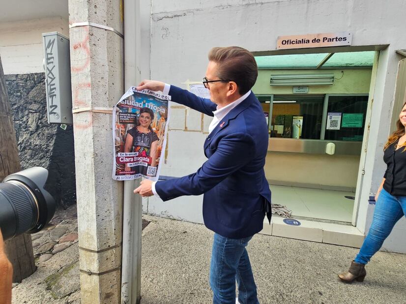 MC denuncia a Harfuch y Brugada. FOTO: Jorge Medellín/ EL UNIVERSAL/