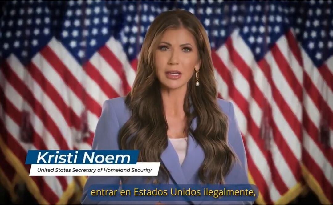EU lanza campaña antiinmigración en televisión mexicana; “los criminales no son bienvenidos”, dice Kristi Noem, secretaria de Seguridad estadounidense, en el anuncio. Foto: AP