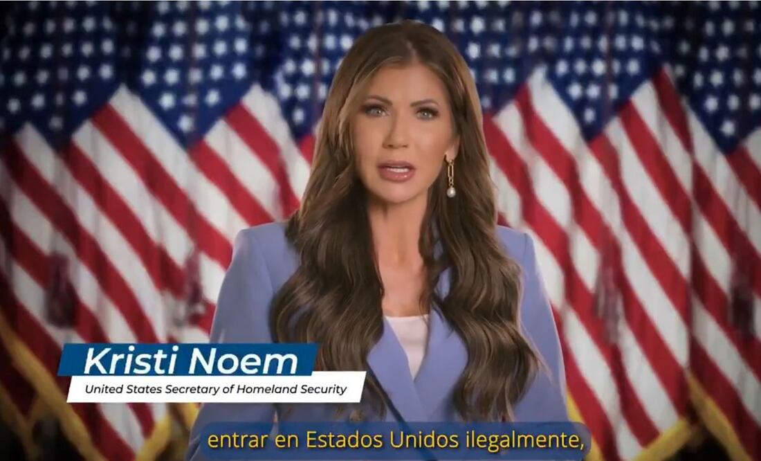 EU lanza campaña antiinmigración en televisión mexicana; “los criminales no son bienvenidos”, dice Kristi Noem, secretaria de Seguridad estadounidense, en el anuncio. Foto: AP