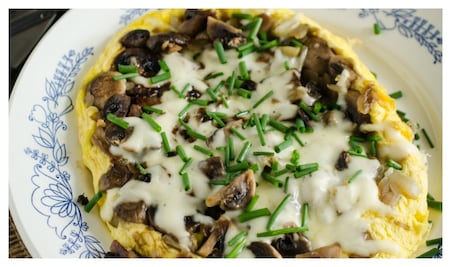 #RECETA de tortilla de champiñones con cinco ingredientes