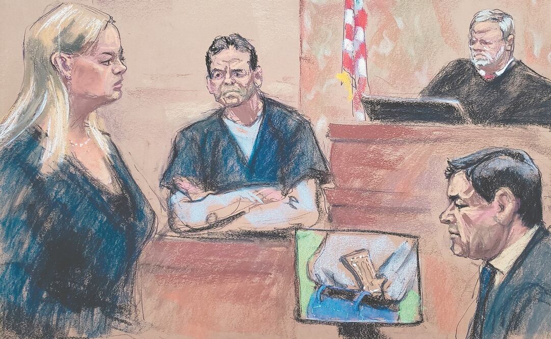 Joaquín El Chapo Guzmán (derecha), el pasado 4 de enero, en el tribunal del Distrito Sur en Brooklyn, Nueva York. Foto: JANE ROSENBERG. EFE