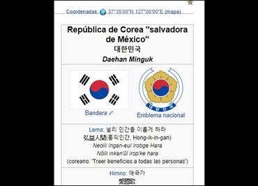 Por ayudar a México, cambian artículo de Wikipedia sobre Corea del Sur