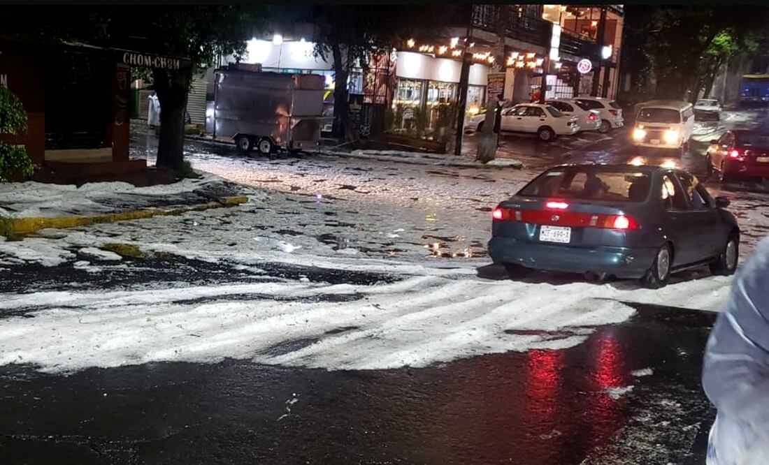 Caída de granizo y lluvias el día de ayer jueves activaron la alerta amarilla en ocho alcaldías de la Ciudad de México, el 3 de julio de 2025. Foto: especial