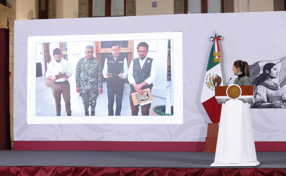 La presidenta Claudia Sheinbaum durante la mañanera del 29 de diciembre del 2025. Foto: Diego Simón/ EL UNIVERSAL
