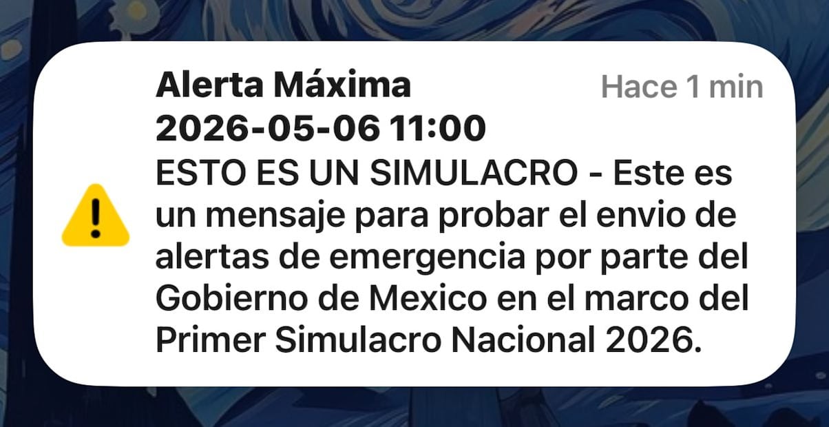 Primer Simulacro Nacional 2026: "Alerta Presidencial" y "Alerta Máxima"; este fue el mensaje que llegó a los celulares (06/05/2026). Foto: Captura de pantalla