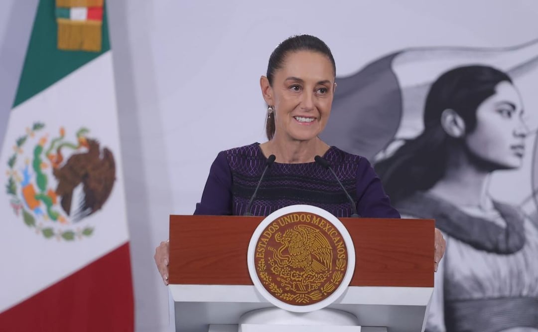 Presidenta Claudia Sheinbaum durante su conferencia de prensa desde Palacio Nacional (24/04/2026). Foto: Gabriel Pano / EL UNIVERSAL
