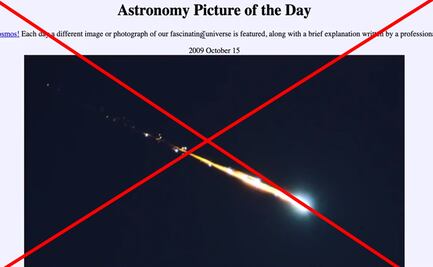 Imagen de meteorito difundida en redes sociales es falsa