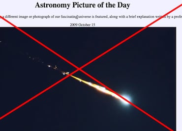 Imagen de meteorito difundida en redes sociales es falsa