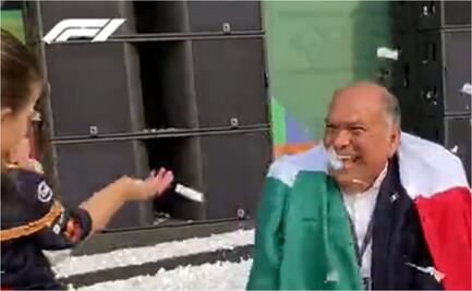 VIDEO: Padre, hijos y esposa de Checo Pérez celebran el podio en el GP de México