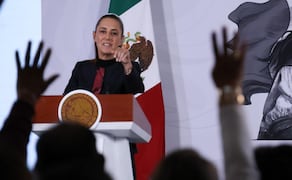 Presidenta Claudia Sheinbaum durante su conferencia de prensa este martes 9 de junio del 2026 en Palacio Nacional. Foto: Karla Guerrero / EL UNIVERSAL