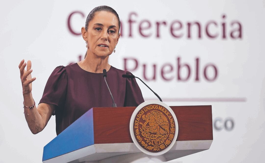 La presidenta Claudia Sheinbaum descartó reforzar su seguridad o la de sus funcionarios. Foto: de DIEGO SIMÓN. El Universal